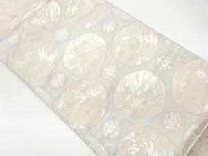 花々に華紋模様織出し袋帯